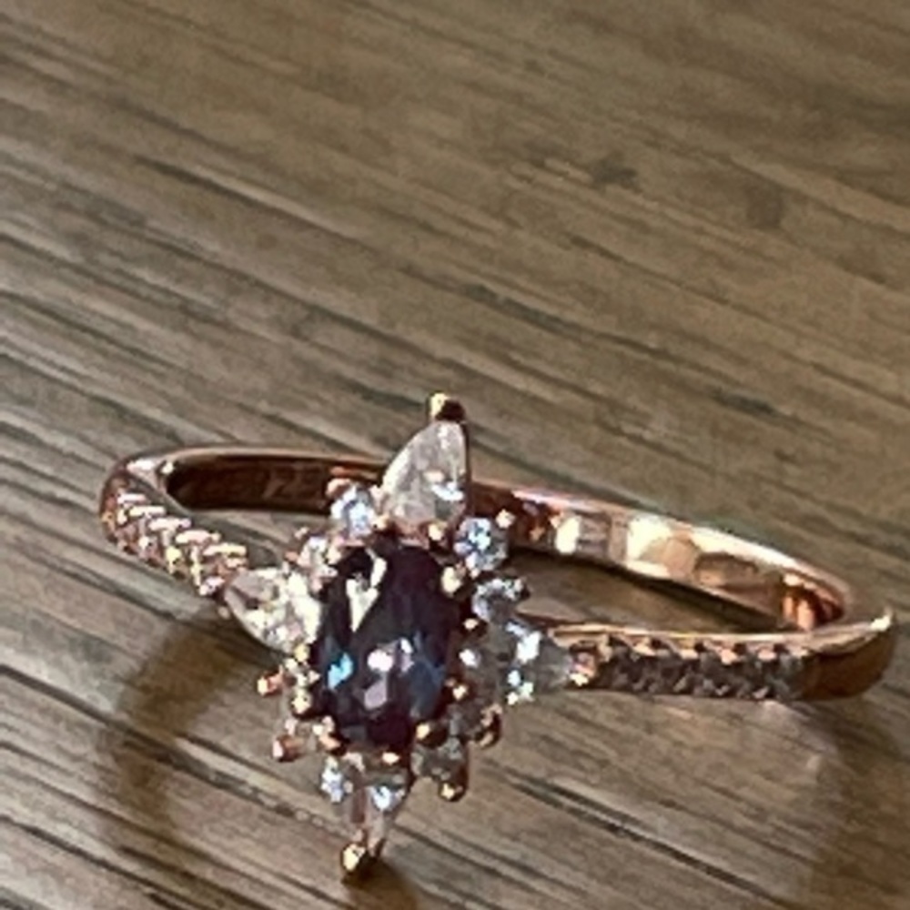 Alexandrite and Zircon Rose Gold Ring - Picture 8 of 15